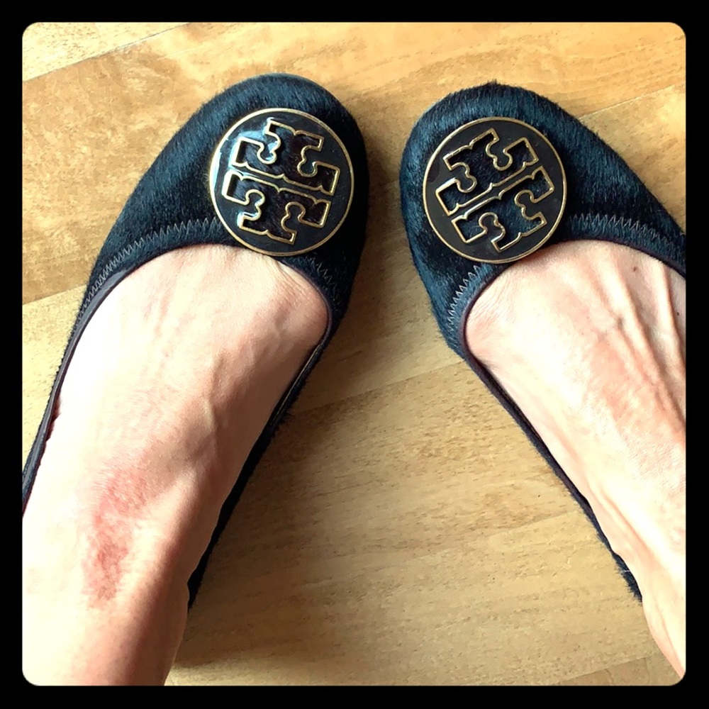 Tory Burch pony hair ballet flats